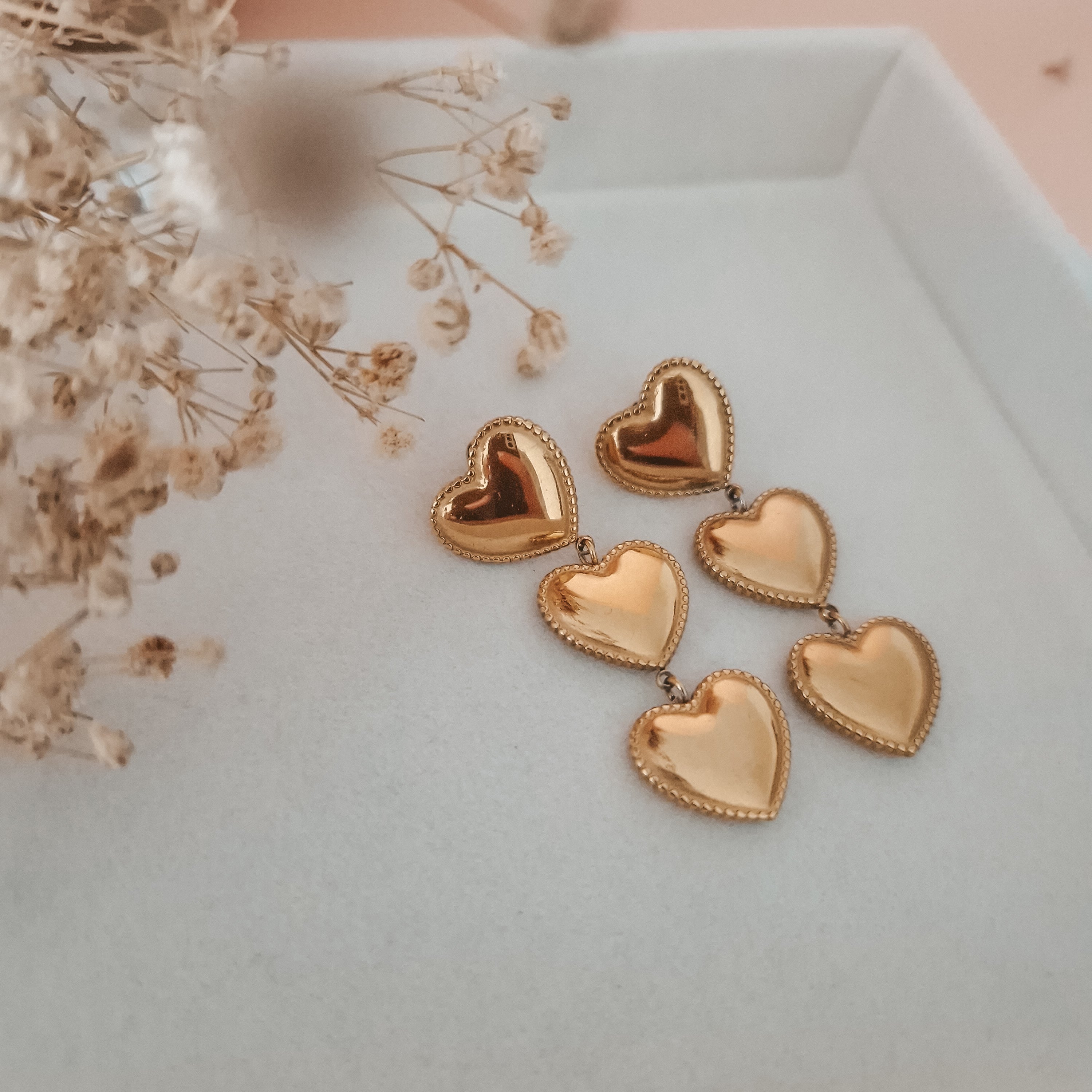 Brincos Triple Heart